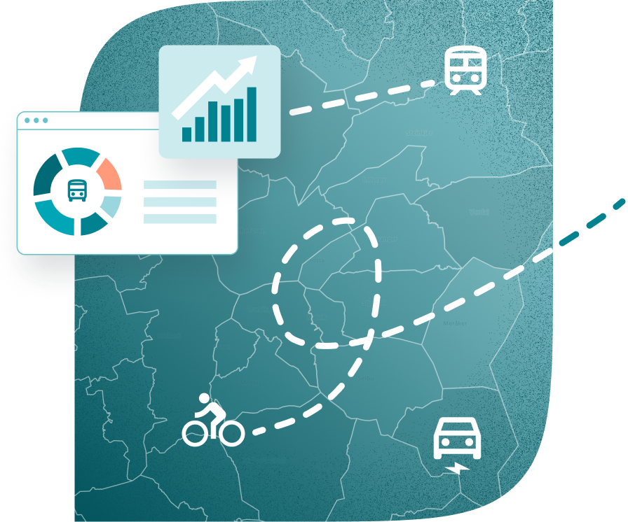 Kart over oslo som viser reisemønster og reisevaner til og fra ulike områder og hvordan man kan få en helhetlig oversikt over dette. 